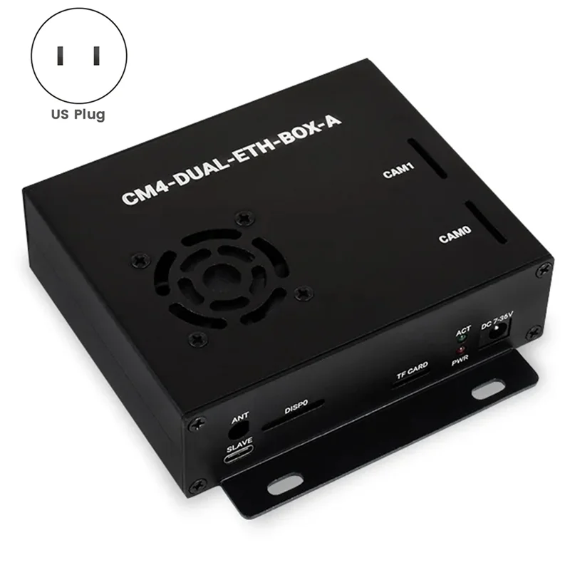

Прочный мини-компьютер Gigabit Ethernet для вычислительного модуля Raspberry Pi 4 (НЕ входит в комплект), с охлаждающим вентилятором, двойным гигабитным этером