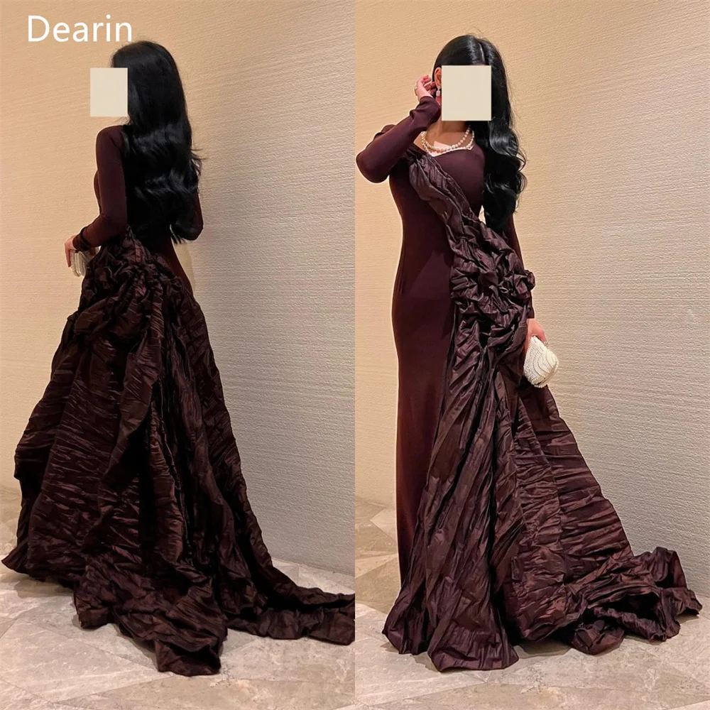 Customized Formal Gown Women Evening Dearin Sweetheart Mermaid Floor Length Skirts Draped Ruffle Bespoke Occasion Dresses Prom D