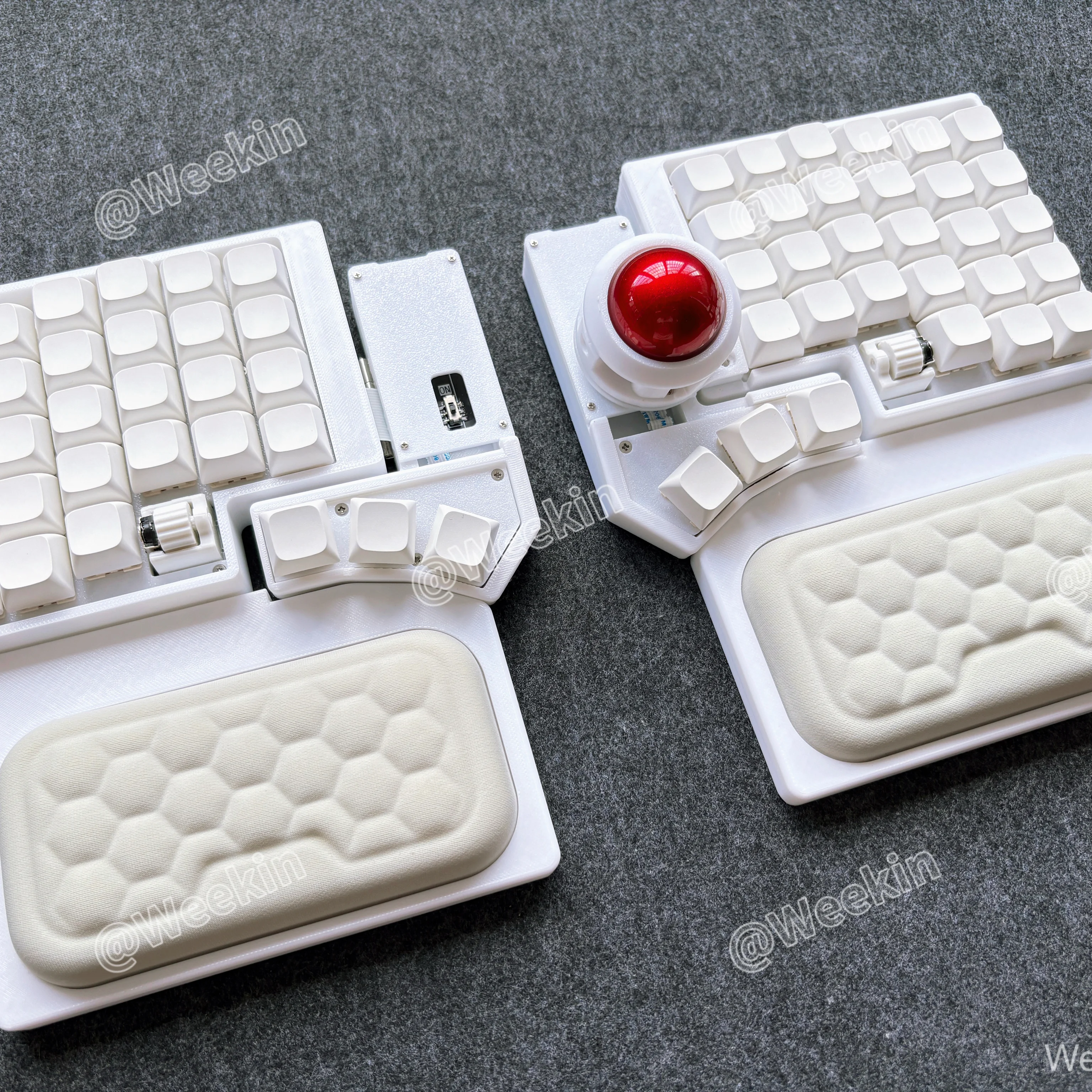 Weekin CCK-BALL Разделенная клавиатура с двумя ручками, регулируемая механическая клавиатура Zmk, комплект беспроводной Bluetooth-трекбол, ПК, геймер