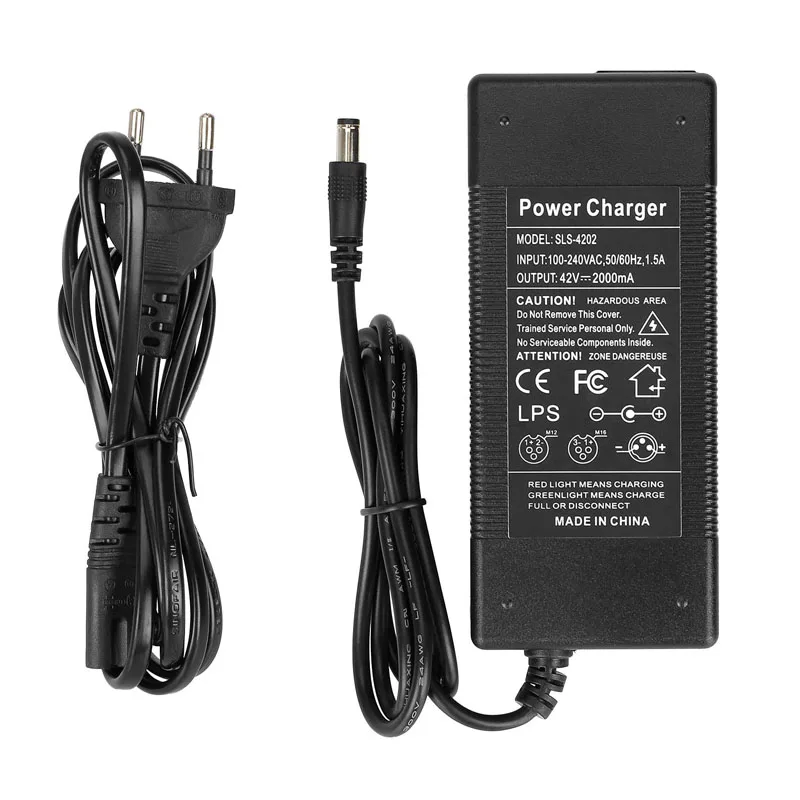 36 فولت-42 فولت 2A DC2.1 بطارية ليثيوم أيون شاحن سريع مع 6 قطعة كابل محول ل مركبة كهربية سكوتر كهربائي التوازن تيار مستمر شواحن