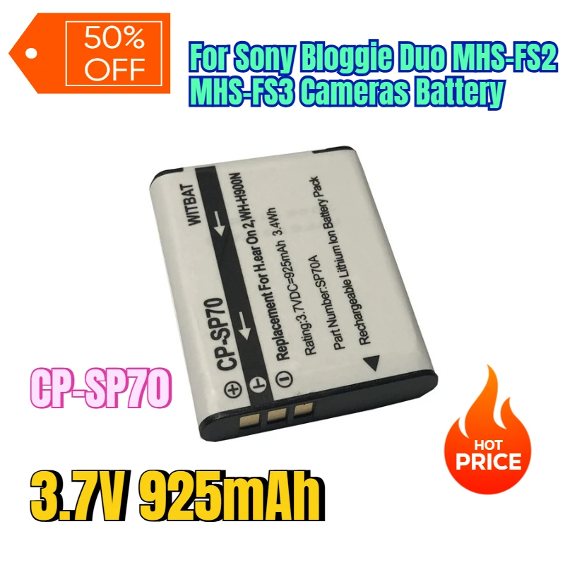 

3.7V 925mAh SP70B for Sony Bloggie Duo MHS-FS2 MHS-FS3 Cameras Battery