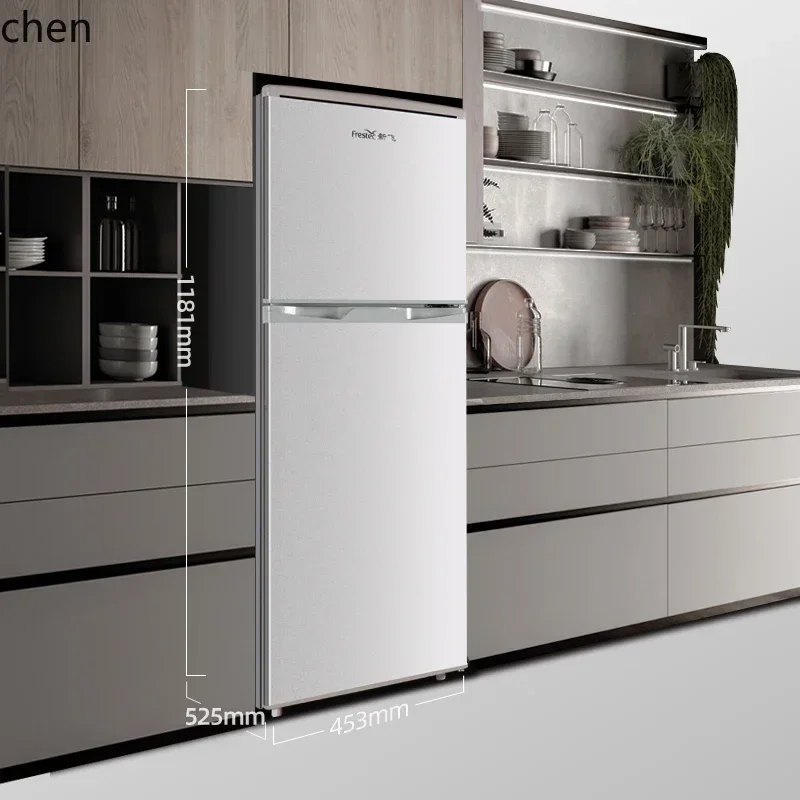 double-door  energy-saving small refrigerator rental dormitory refrigerated and frozen two-door double-door refrigerator