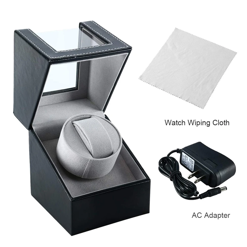 Single Watch Winder Automatic Rotation Leather Display Storage Display Box Case Gift