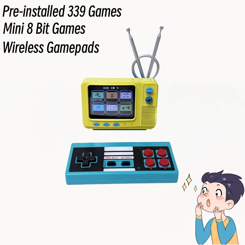 GV300 retro bookshelf TV game console 3.0 Inch Handheld Game Player Built-in 339 Classic Games Mini Pocket Gamepad for Kids Gift