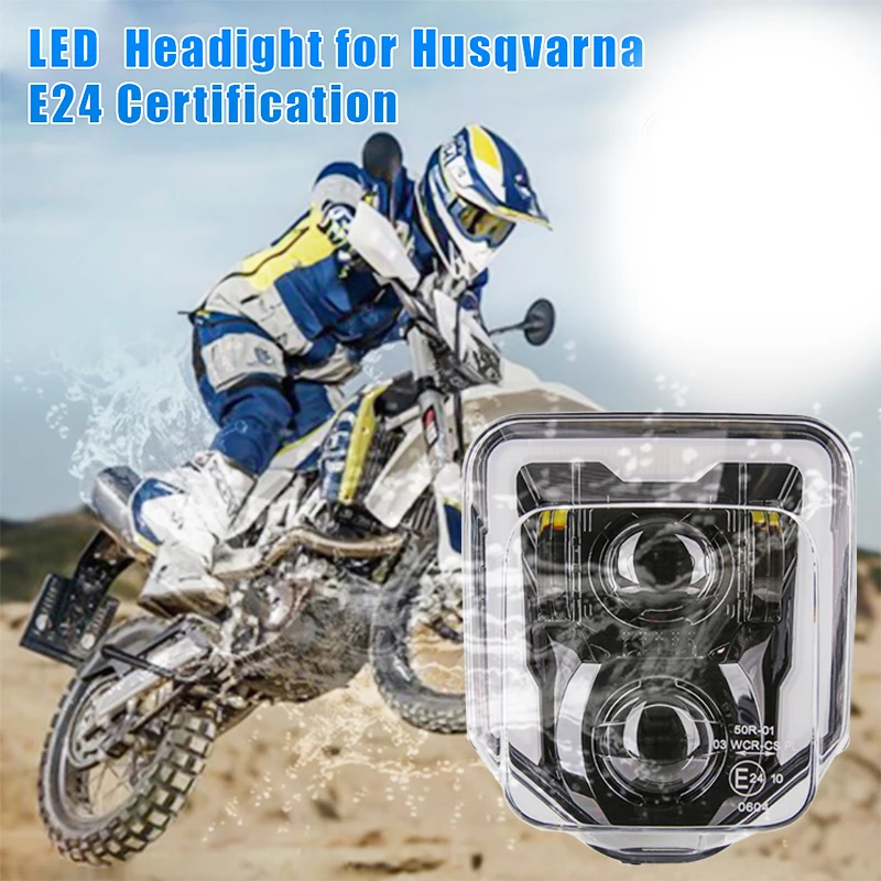 

E-Mark E24 LED Motorcycle Headlight DRL Hi/Lo Beam Light For Husqvarna TE FE TC FC TX 125 250 300 350 450 501 701 250i 300i