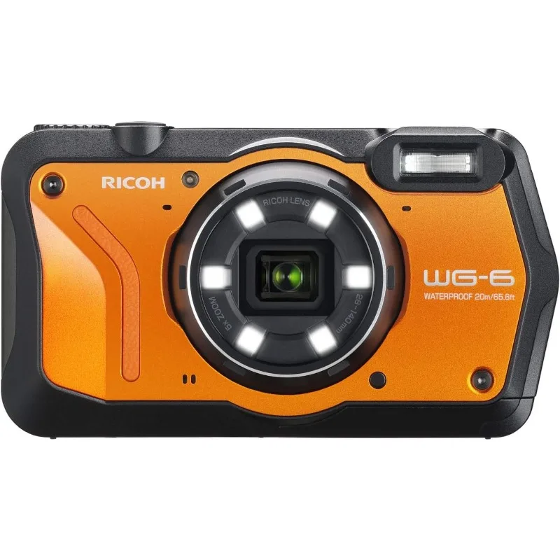 WG-6 Webcam Orange Waterproof Camera 20MP Higher Resolution Images 3-Inch LCD Waterproof 20m Shockproof 2.1m