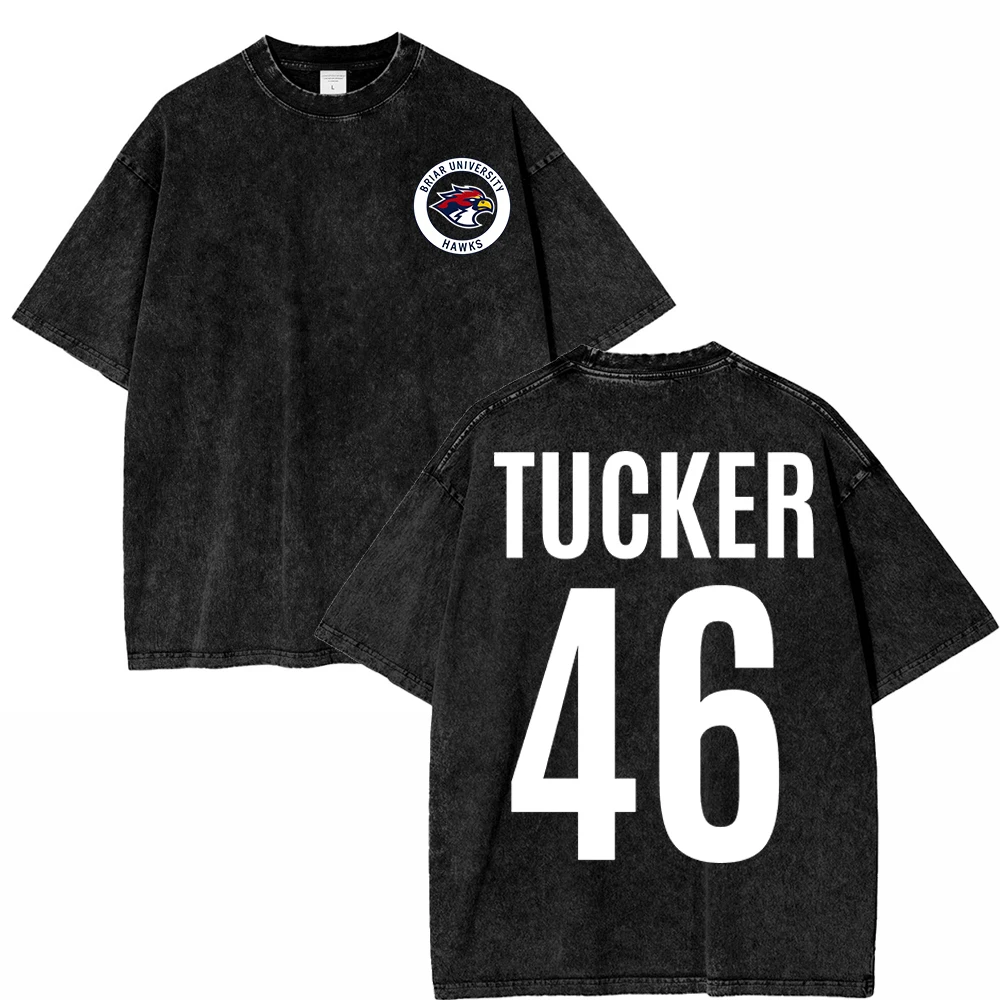 100% Cotton Vintage Washed Off Campus Graham 44 T Shirt Fashion Men Briar University Hawks Di Laurentis 66 Tucker 46 Tees Shirts