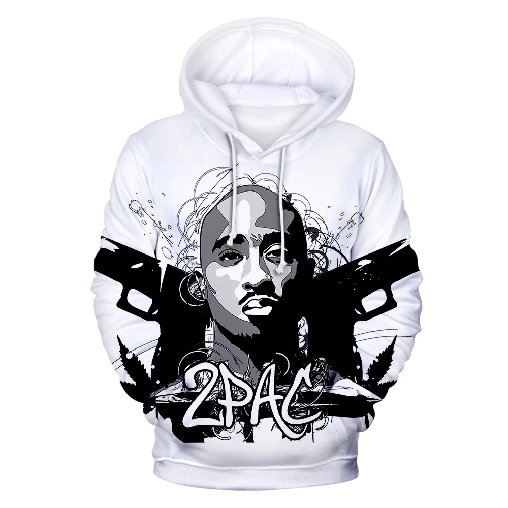 2PAC sudaderas con capucha rapero Tupac chándal con estampado 3D hombres mujeres moda Hip Hop sudaderas de gran tamaño Sudadera con capucha jerseys