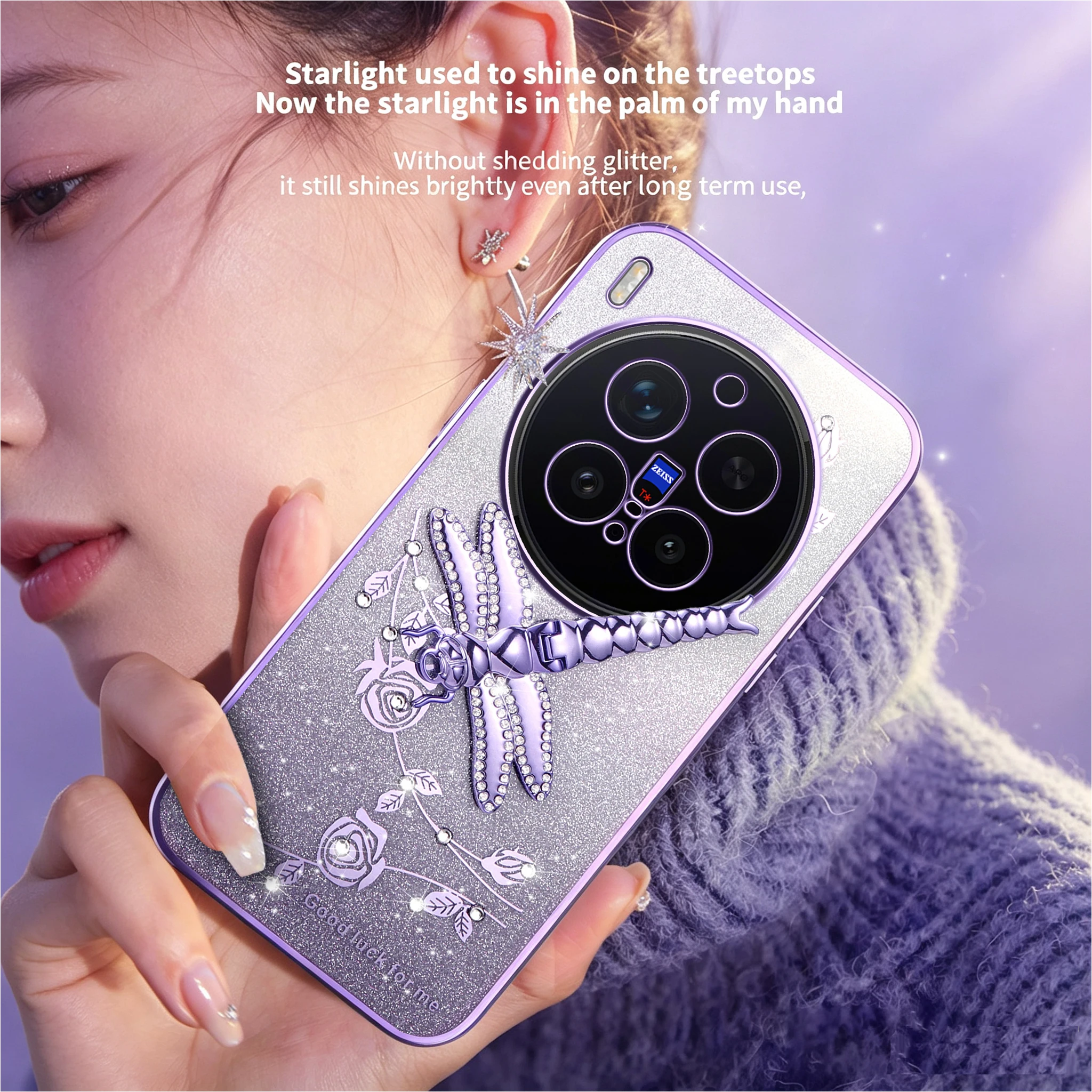 Butterfly Bracket Soft Phone Case For vivo X300 X200 FE X80 X100 Ultra X90 Pro Lens Protection Back Cover Silicone Plating Cases