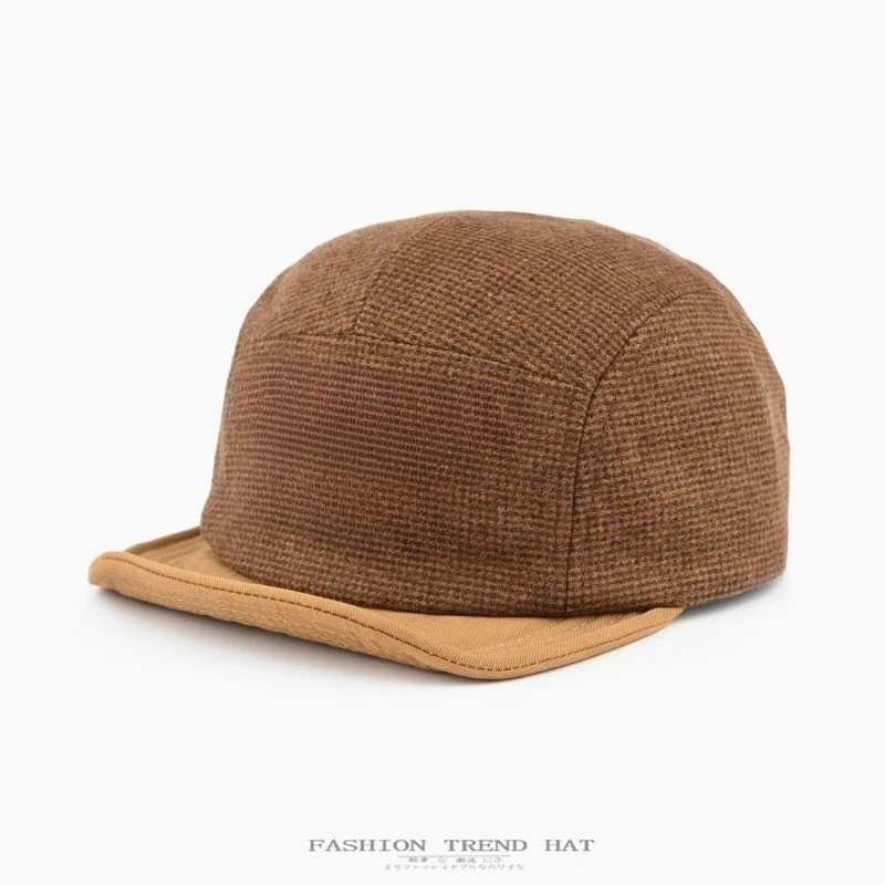Herbst Winter Neue Mode Kontrast-Woll-Baseballkappen Anpassbares Logo Street Casual Vielseitiger Retro-Tooling-Stil Herrenhüte – Detail 7