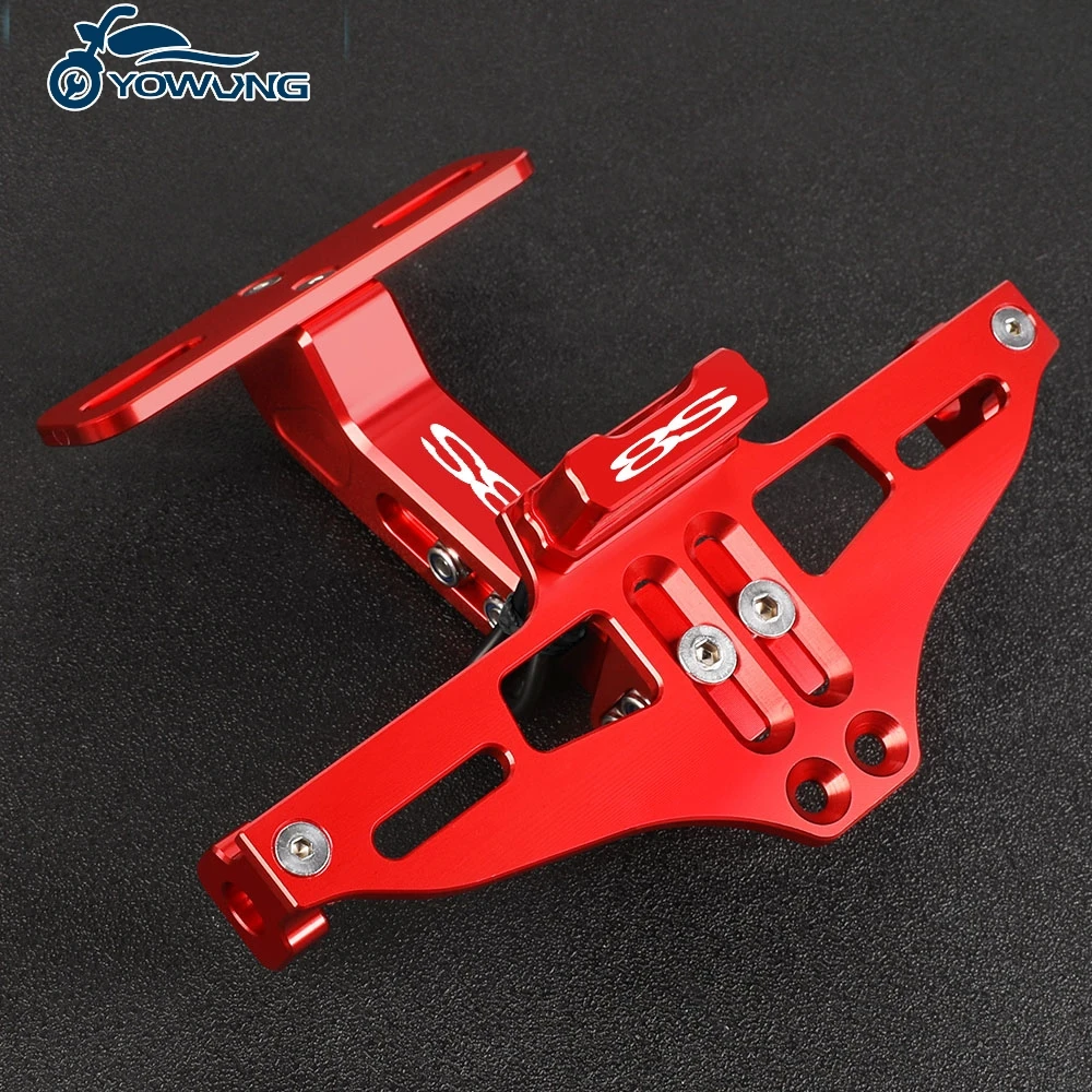 

FOR SUZUKI GSX-8S GSX 8S 2025 2024 2023 Adjustable CNC Aluminum Bracket License Plate Holder LED Light