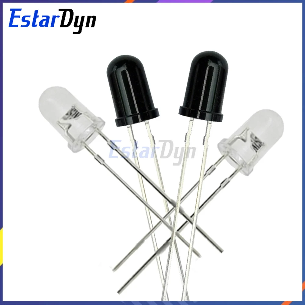 10 Uds 3MM 5MM 850nm IR LED infrarrojo emisor y receptor Kit de diodo para Arduino, ESP32, proyectos de bricolaje