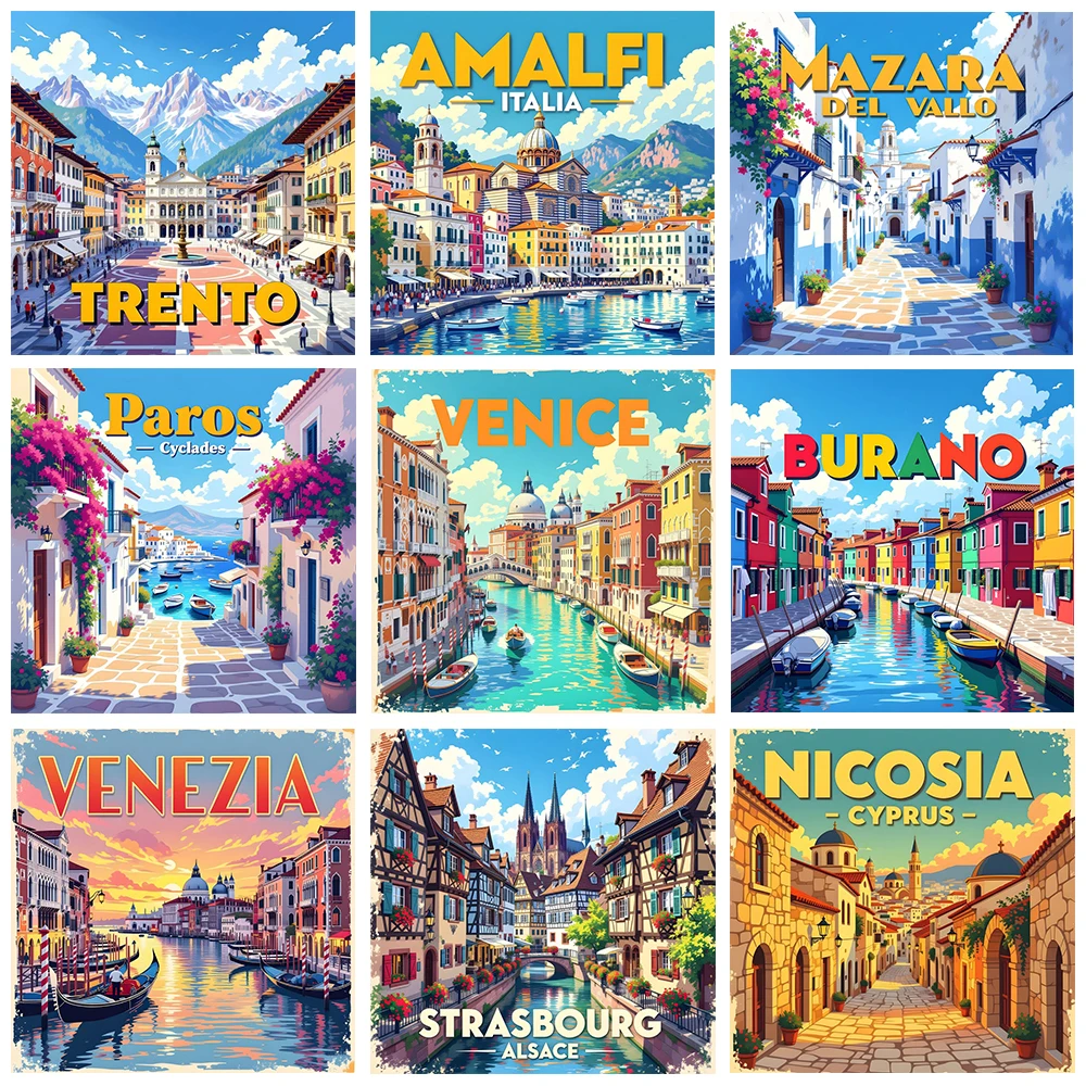 5D Diamond Painting City Landscape Full Diamond Mosaic Embroidery Venice Italy Scenery DIY Home Decor Gift New Arrivals