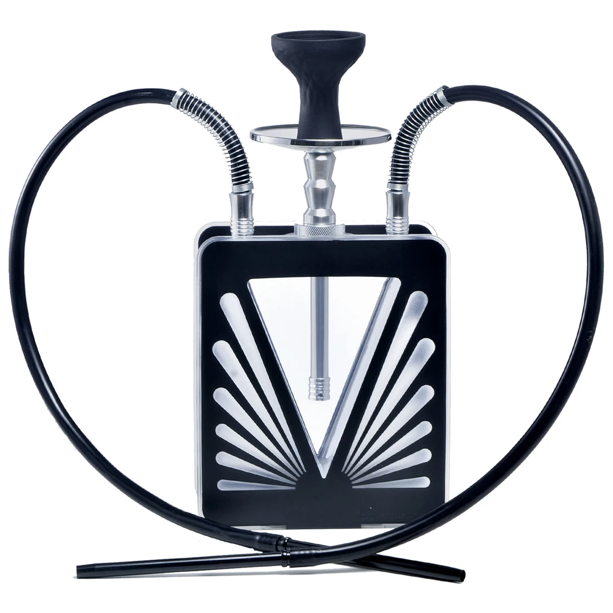 DEJAYA Acrylic Hookah Shisha Pipe LED Light 2 Hoses Narguile Pipa Cachimba Completo Sisha Smoking Accessories Club Party