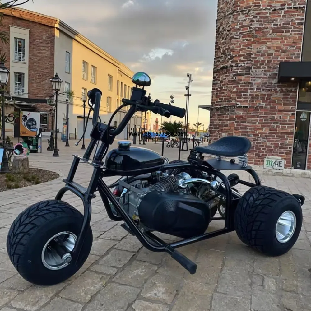 212cc 4-Stroke 5-Inch Tires Gas-Powered Pedal Go Kart Tricycle Hydraulic Disc Brake Durable Steel Frame for Outdoor