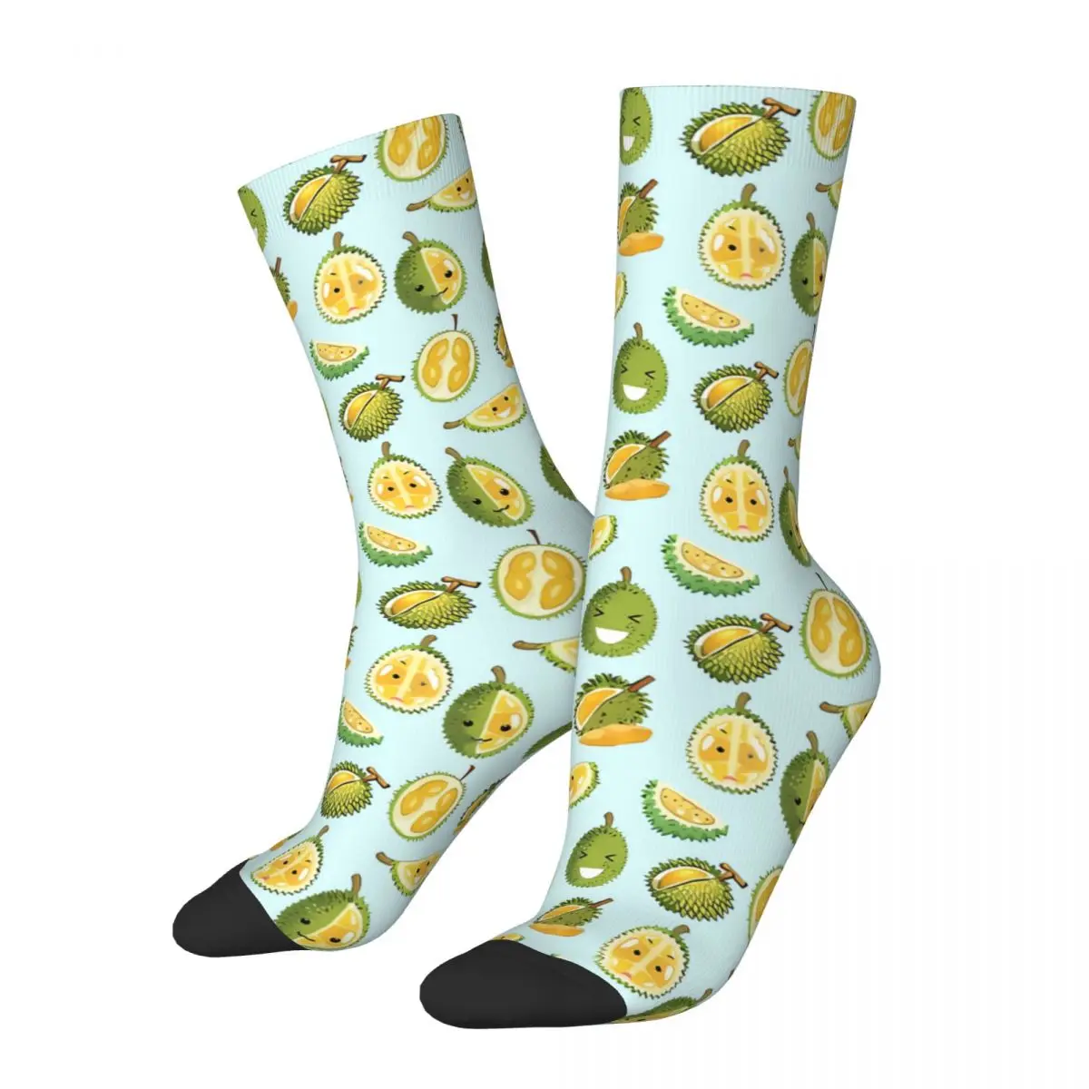 

Vintage Durian Set Men's Socks Fruits Food Unisex Hip Hop Seamless Printed Funny Crew Sock Gift