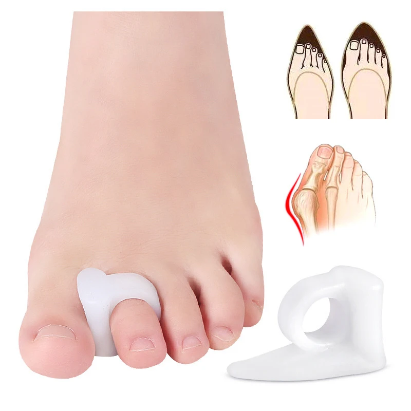 Séparateur d'orteils en Silicone, Durable, doux, correcteur d'éversion du pouce, soulage la douleur, sûr, utilisation répétée, outil de soins des pieds, 2 pièces