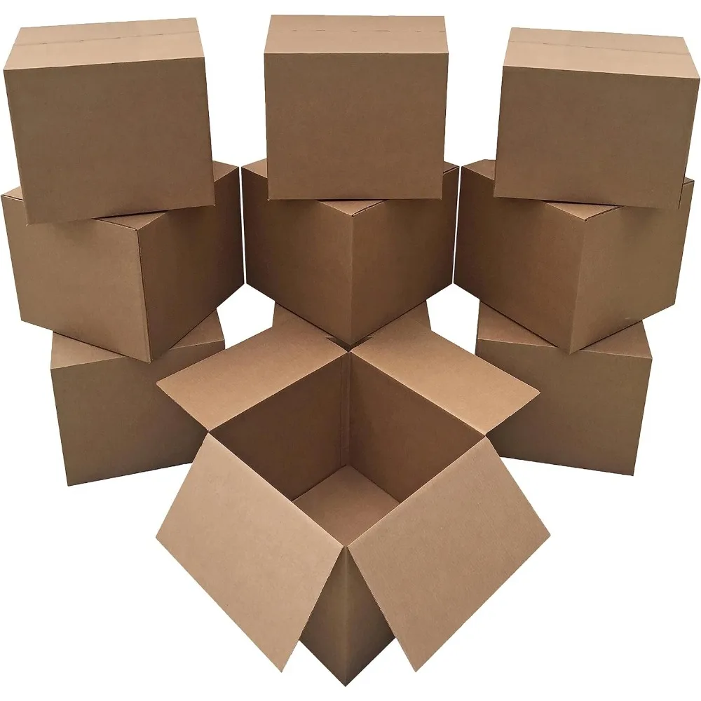 Heavy-Duty Corrugated Moving and Shipping Boxes 275lb 24x24x24 Inches, 10-Pack Large Strong Cardboard Boxes for Moving Supplies