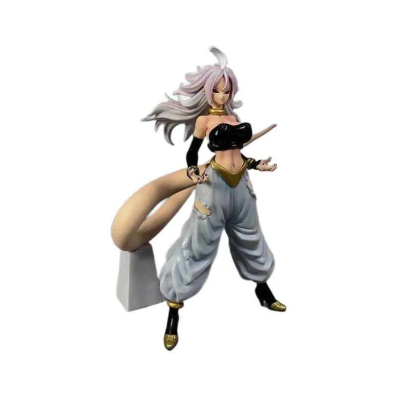 28cm Dragon Ball Android # 21 posição permanente anime figura modelo estátua fãs coleção decoração de mesa ornamento brinquedo presente