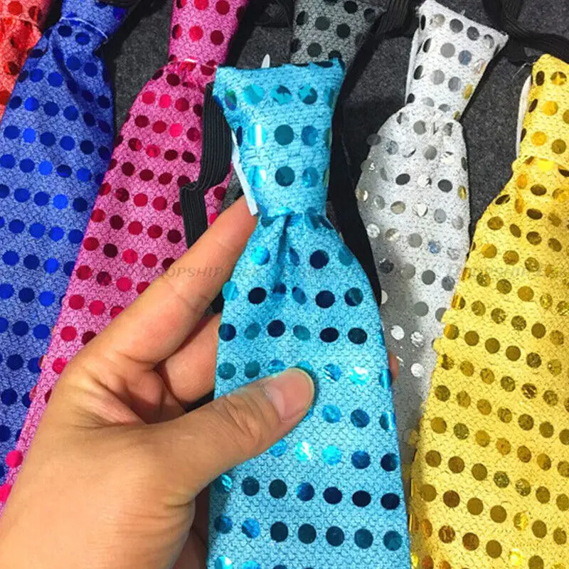 Corbata brillante para hombre, corbatas con lazo Led, lentejuelas luminosas, corbata intermitente para cumpleaños, boda, Navidad, Halloween, decoración de fiesta de Cosplay