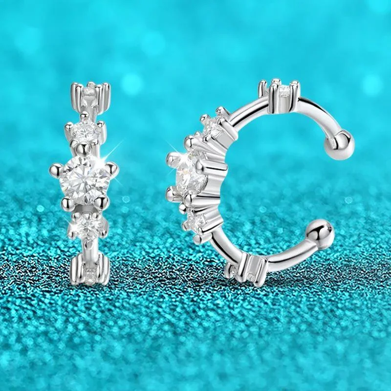 

TY 0.64cttw Full Moissanite Clip Earrings Women Luxury Quality Hip Hop Party Jewelry S925 Sterling Silver Plated Platinum
