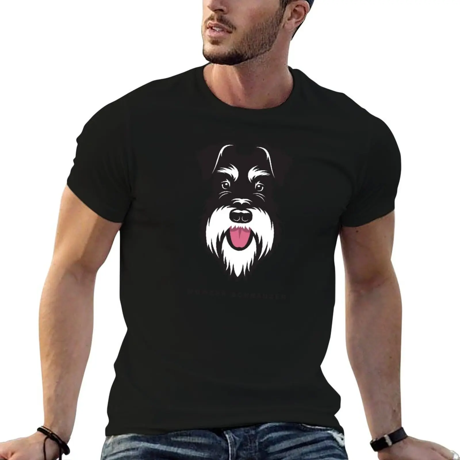

t Silver shirt cotton Schnauzer & T-Shirt shirt Wowzer t man face Black man cotton