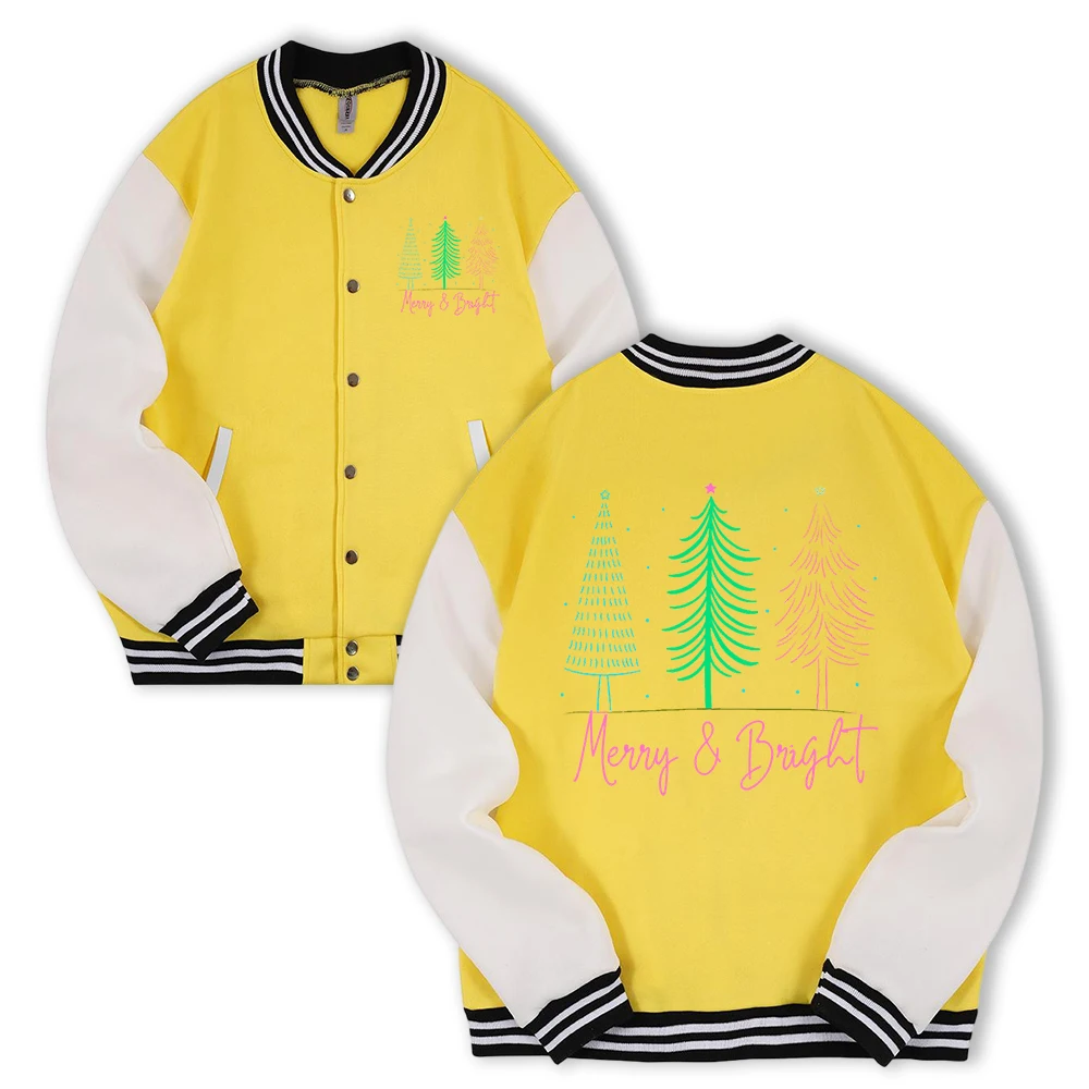 

Мужская куртка с принтом трех красочных рождественских елок, винтажное свободное пальто, уличное повседневное осеннее универсальное спортивное пальто с длинными рукавами, унисекс