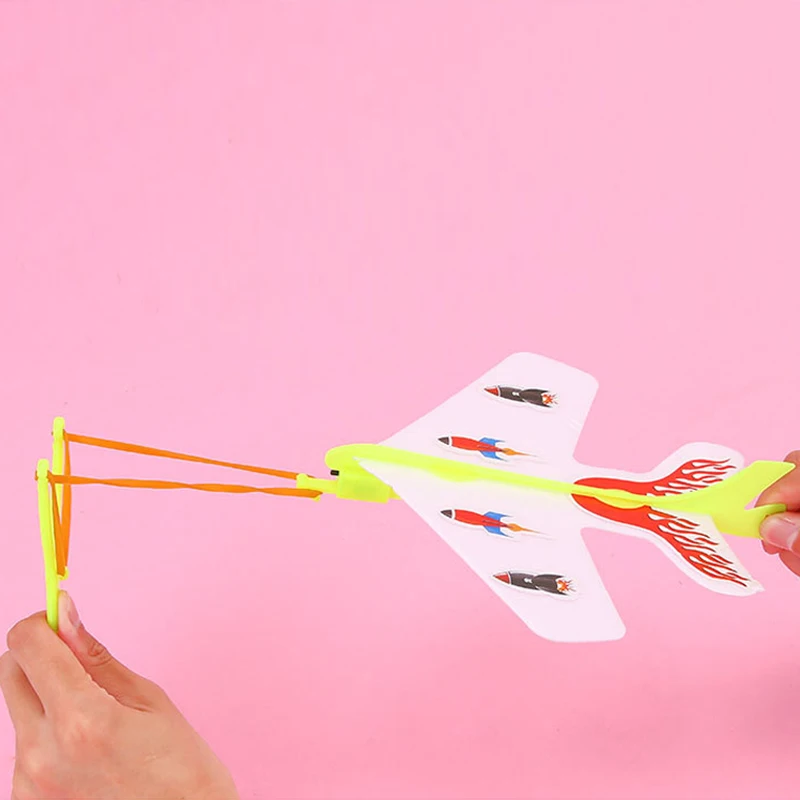Luminous Catapult Airplane Slingshot Toy Children's Outdoor Activity Flying Toy DIY Flash Light Airplane Model Toy Funny Gifts
