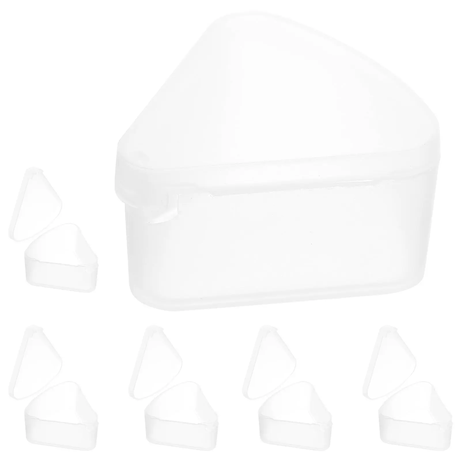 6Pcs Triangle Powder Puff Case Space Saving Makeup Sponge Holder Travel Case for Triangle Beauty Eggs Powder Puff Organizer view 4