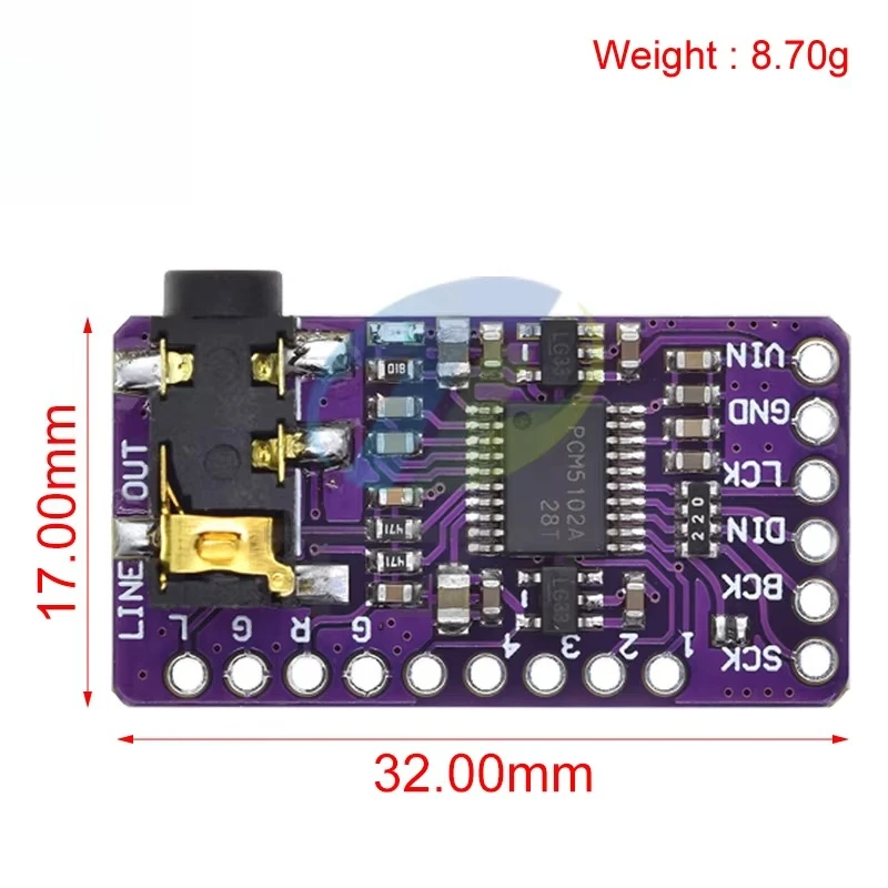 Interface I2S PCM5102A GY-PCM5102 I2S Player Module for Raspberry Pi PHAT Format Board Digital PCM5102 Audio Board