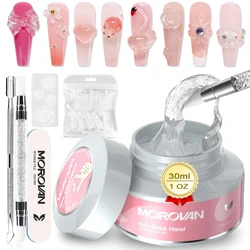30ml Solid Gel Builder Non Sticky Solid Nail Gel for Nails Extension Long Lasting Hard Gel DIY At Home Nail Molding Gel