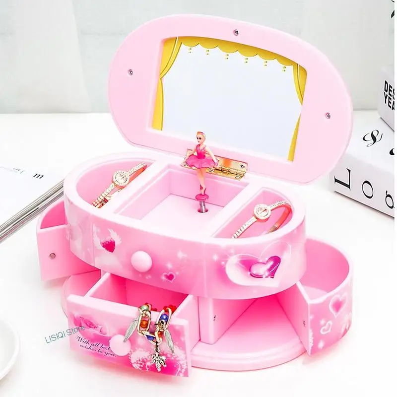 New Rotating Ballerina Music Box To Send Girlfriend Birthday  Music Boxs Plastic Jewelry Storage Box Birthday/Christmas Gift