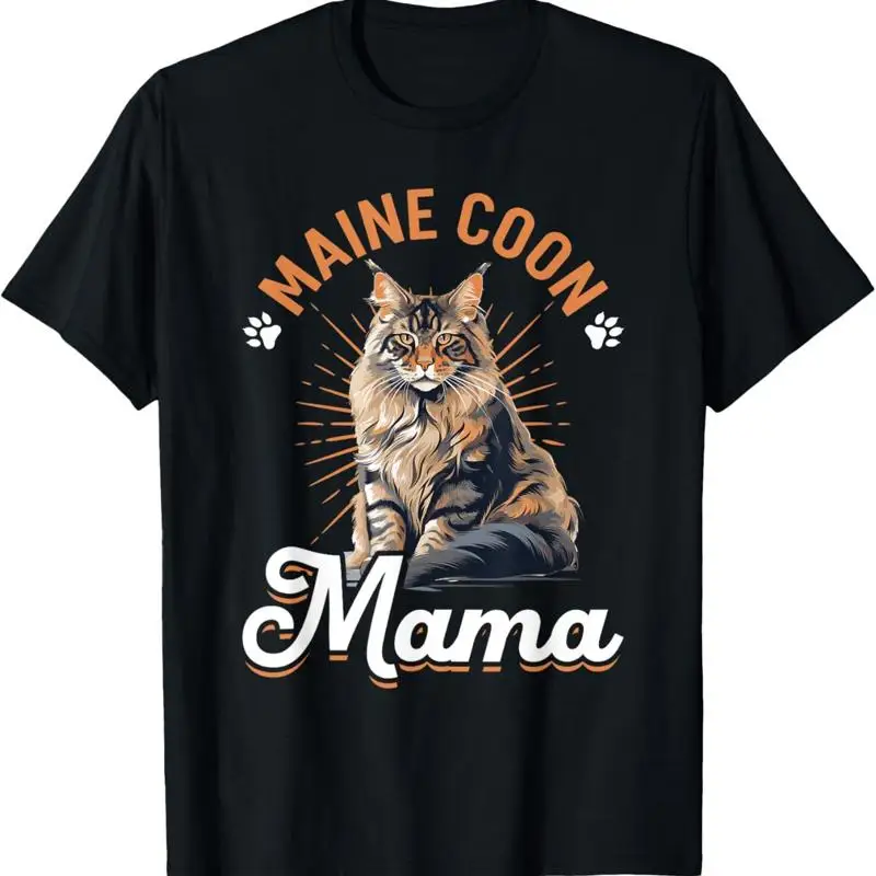 Maine Coon Cat Breed Pet Mama T Shirt Women Clothing Fashion Graphic T Shirts Personality Aesthetic Clothes Summer Streetwear