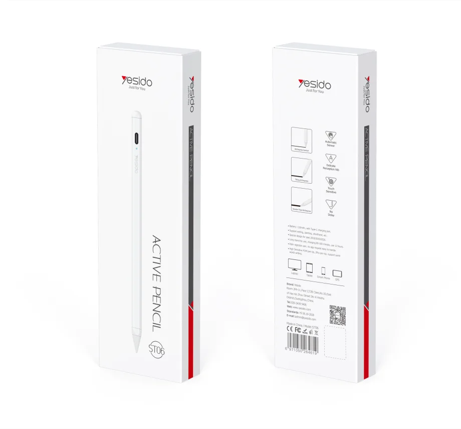 ST06 YESIDO Metal Digital Active Smart Touch Screen Drawing Stylus Pen