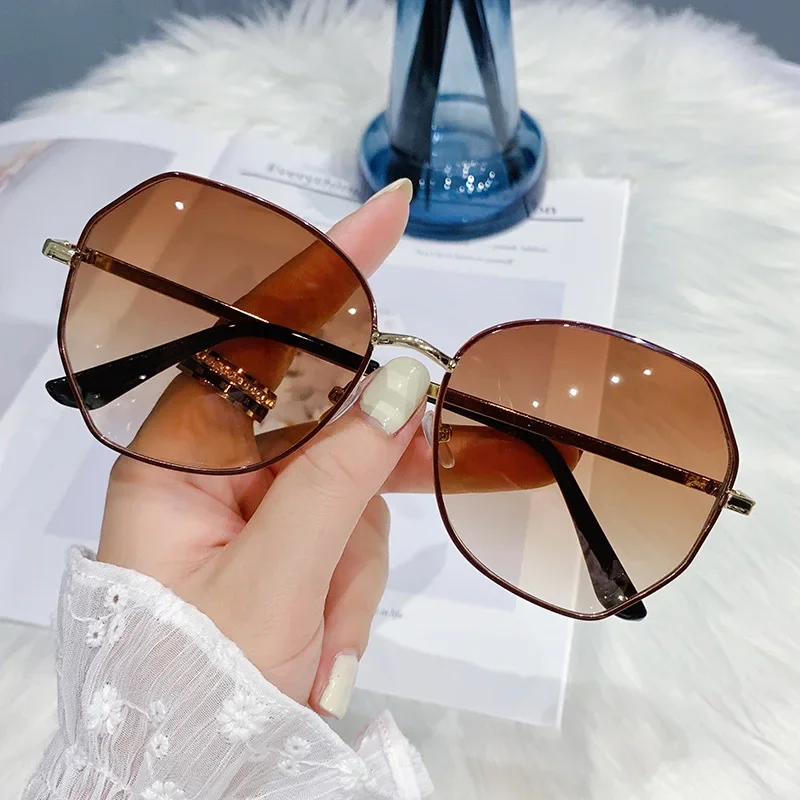 new women's sunglasses Korean version tide shading polarizing ins sunglasses fashion polygon large frame glasses