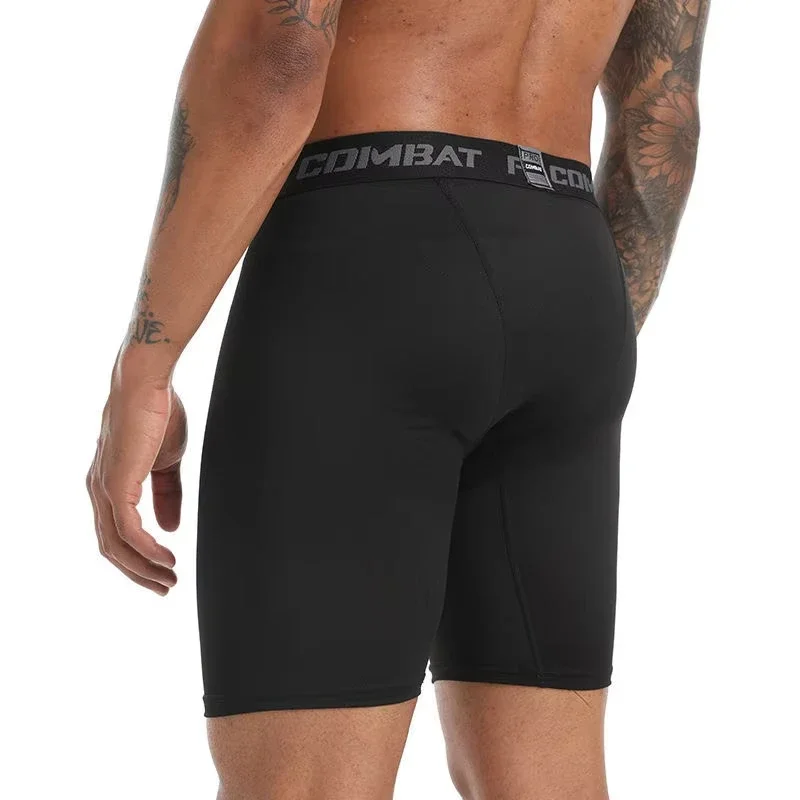 Men Boxers Sports Underwear Underpants Gym Shorts Black Quick-Drying Sweatpants Moisture Absorption Breathable Fitness