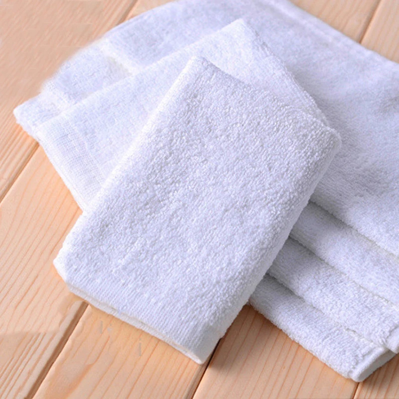 10PCS White Soft Cotton Face Towel Hotel Bath Towel Wash Cloths Hand Towels Portable Multifunctional Cleaning Towel 25cm 30cm