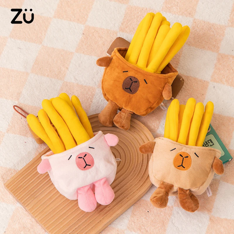 Juguete de peluche de comida creativa, Chips de capibara Kawaii, patatas fritas, muñeco suave, regalo bonito para niños, decoración del hogar encantadora