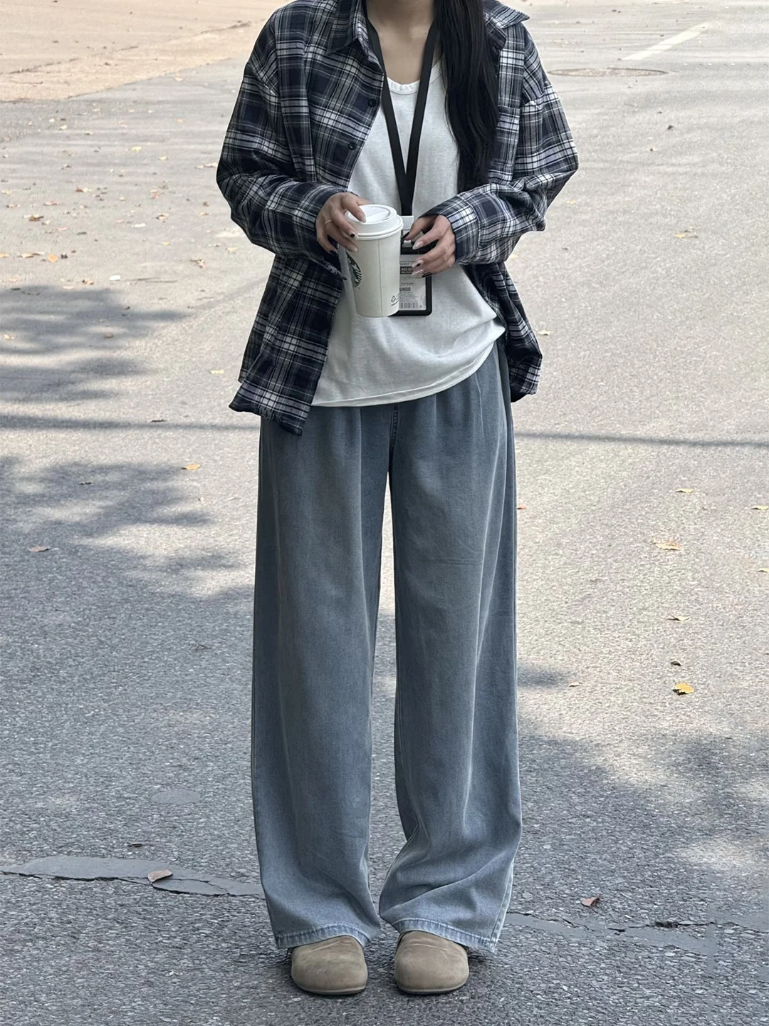 

Casual High Waist Straight Leg Jeans Women plus Size Elastic Waist Loose Fit Slimming Comfortable Breathable Summer Spring