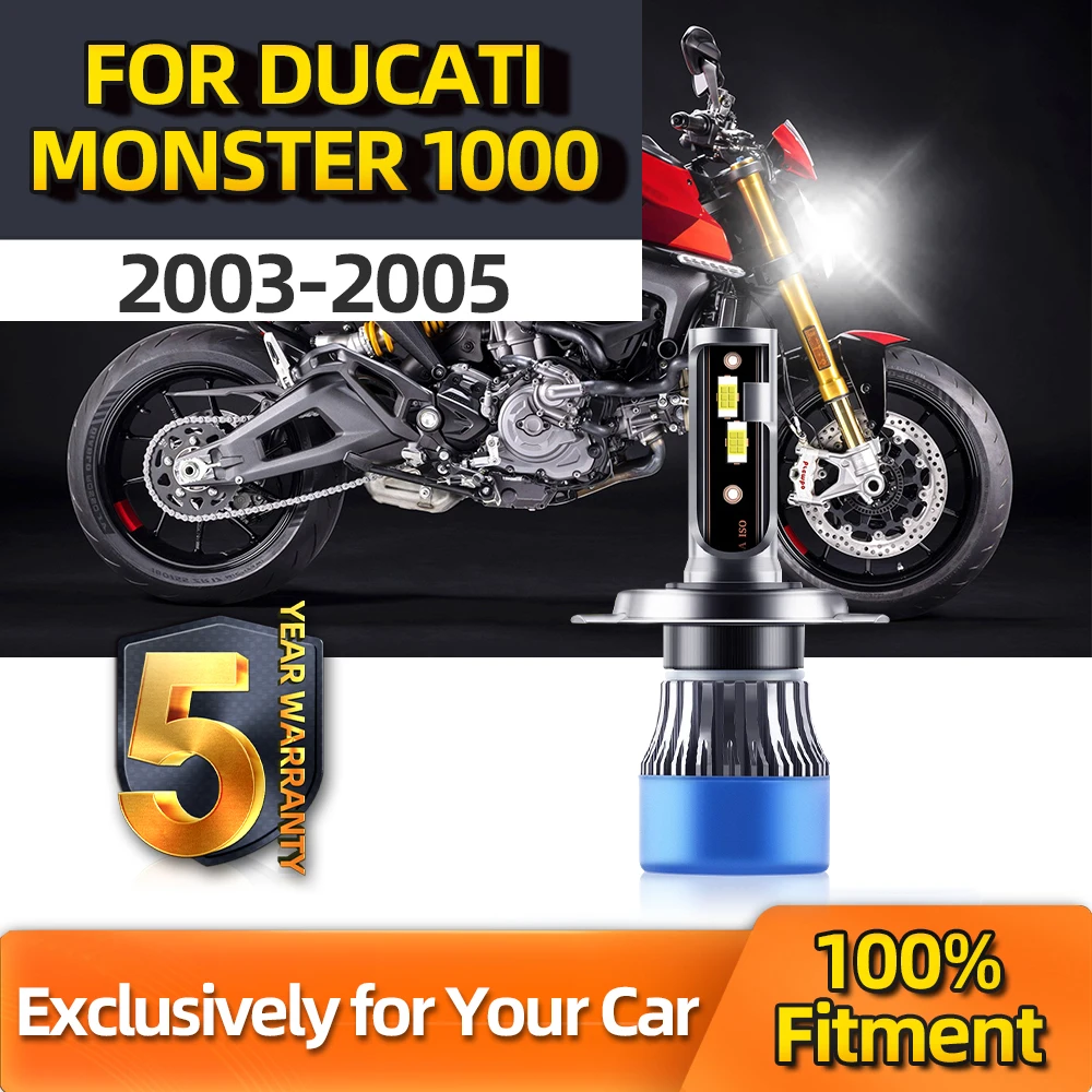 

Crossfox 1X LED H4 Motorcycle Lamp 12V 35W 16000LM High Low All-in-one For Ducati Monster 1000 Year 2003 2004 2005
