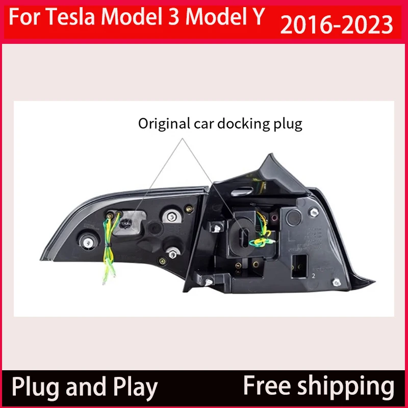 Car Styling Tail Lamp For Tesla Model 3 Model Y 2016-2023 Tail Lights LED Dynamic Signal DRL Brake Reverse auto Accessories