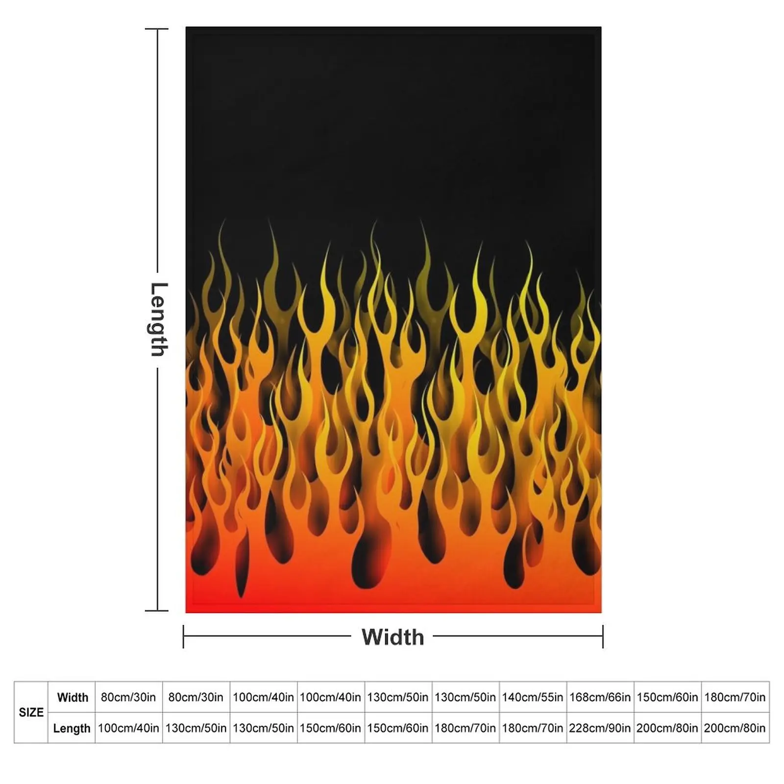 fire flames Throw Blanket couch cozy soft plush fuzzy picnic outdoor blanket
