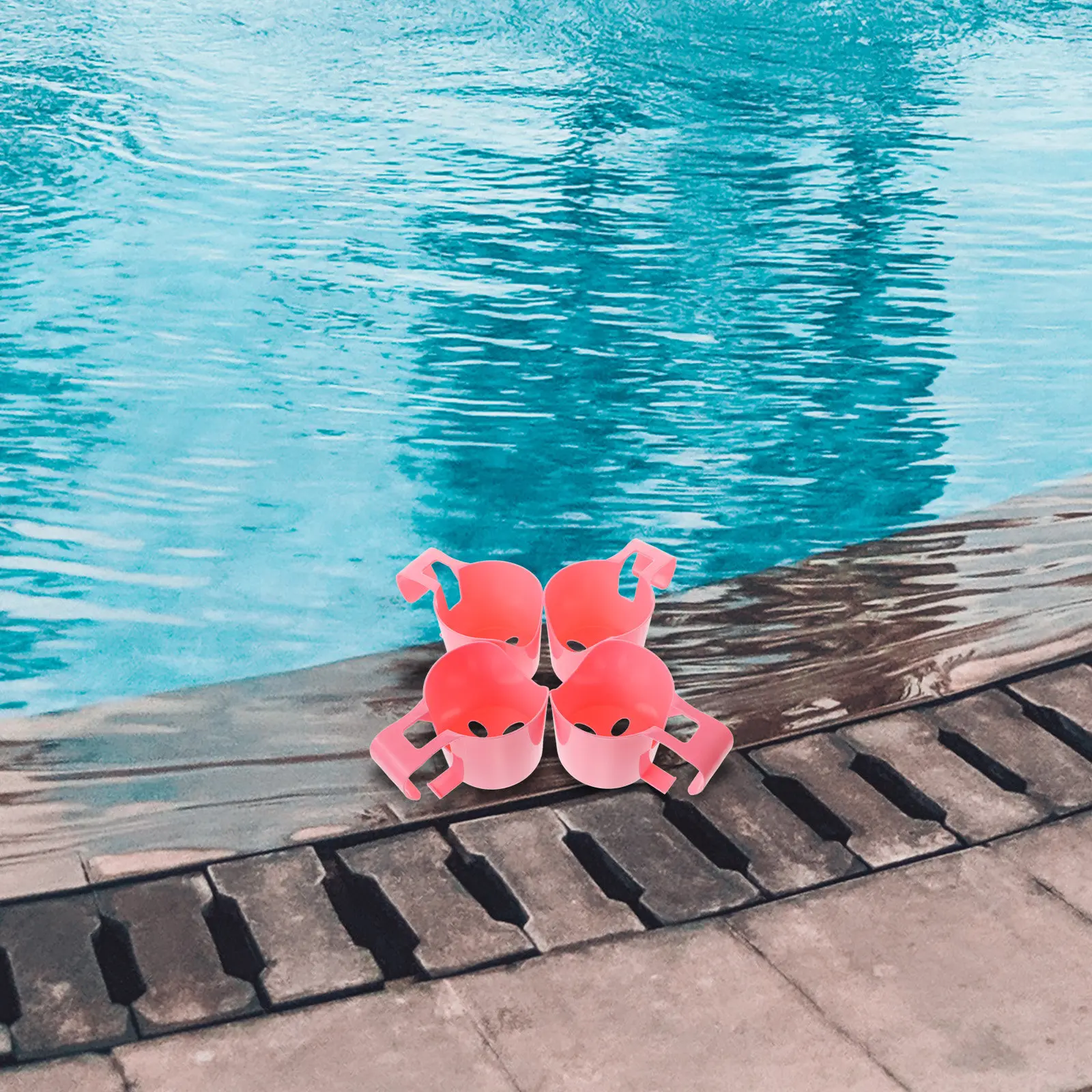 4Pcs Swimming Pool Cup Holders Plastic Drink Holder Simple Installation Beverage Holder for Pool Side Bottles Cans Cups