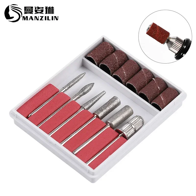 Diamond Rotate elektrische nagelboren, 6 stks/set schuurpapier, pedicure manicure reinigingsschuurmachine, nagelriemsnijder