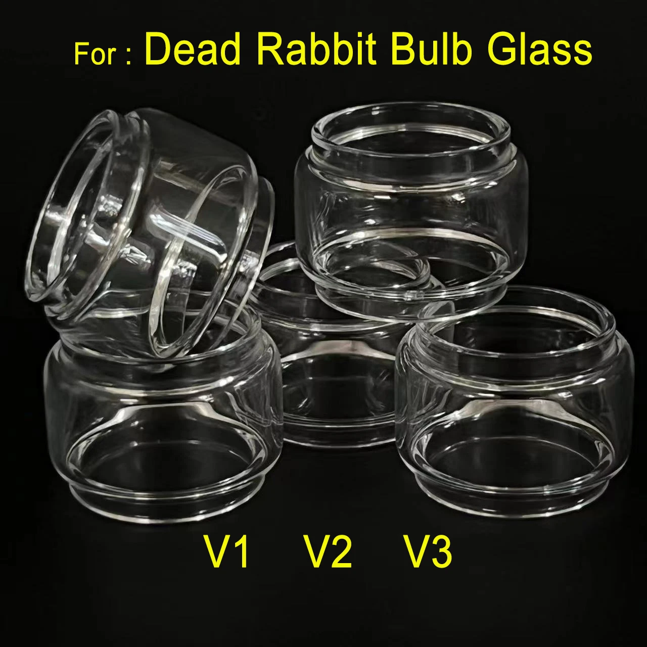 5PCS Replacement Mini Bulb Bubble Glass Cups for Dead Rabbit V3 V2 V1 Fat GLASS TUBE Transparent