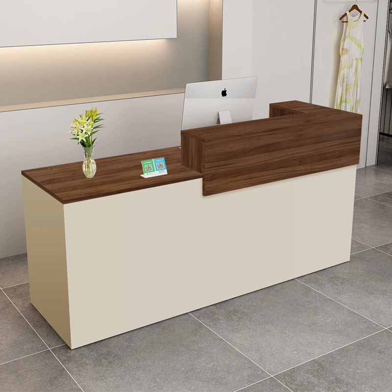 

Modern Luxury Reception Desks Brown Cheap Design Long Best Tall Reception Desks Drawer Classic Empfangs Tresen Office Furniture