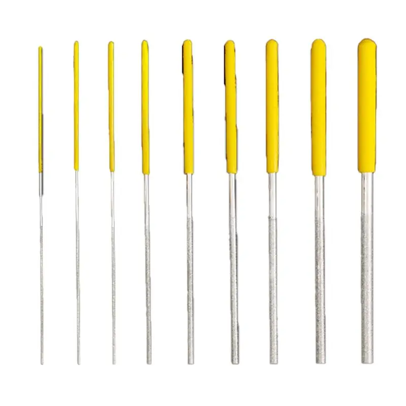 Limited Stock-FF 10Pcs Diamond Grinding Head Small Diameter Reaming File For Jade Stone/Wood/Porcelain/Metal Grinding And Filing
