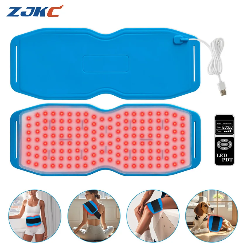 Portable 660nm 850nm 940nm Led Red Infrared Light Therapy for Pain Relief Back Shoulder Pain Heating Pad Belt Device Body Wrap