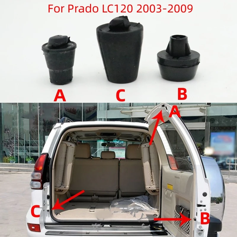 1Set Car Rear Tailgate Rubber Stopper Cushion Trunk Buffer Pad For Toyota Land Cruiser Prado LC120 03-09 LC150 FJ150 2010-2021