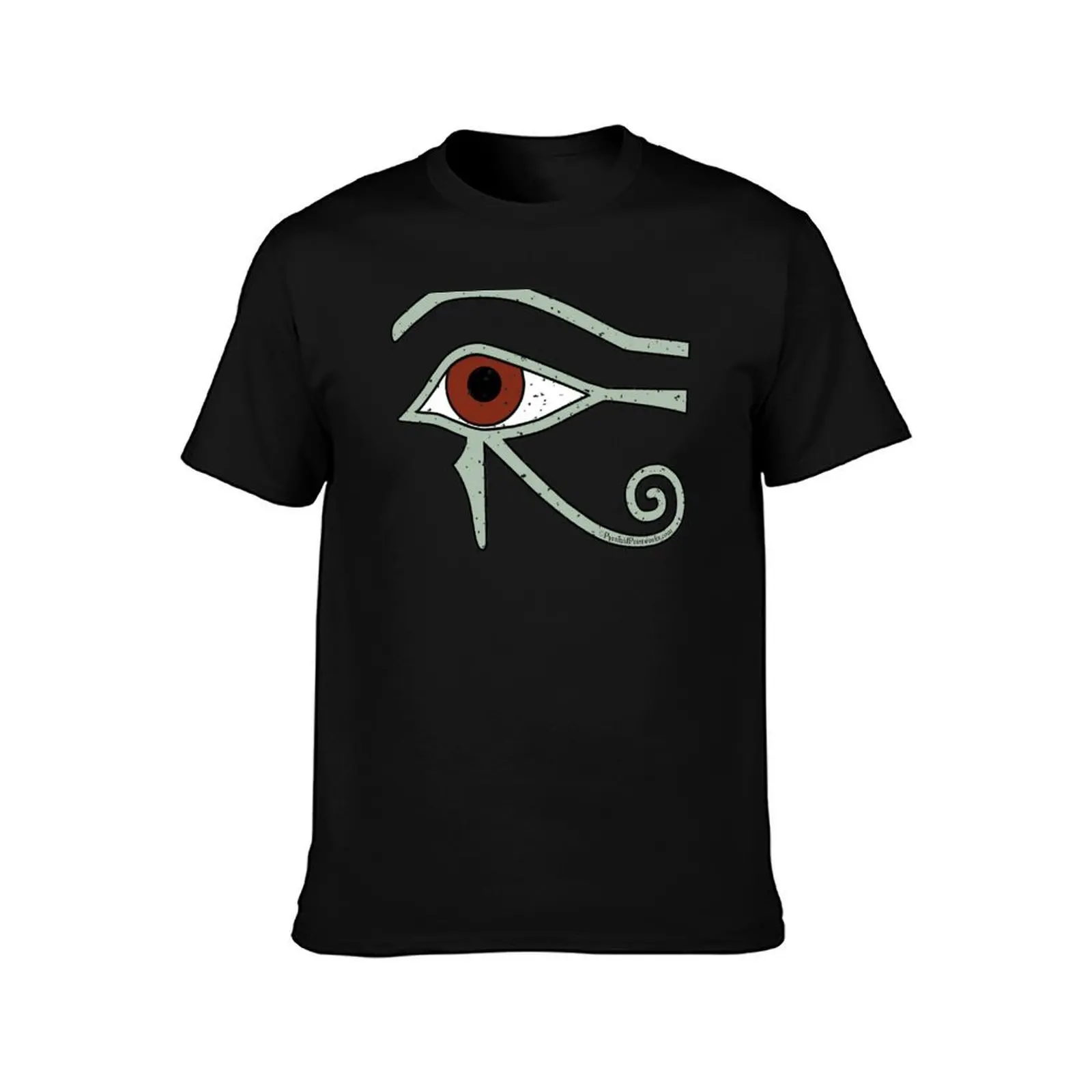 Eye of Horus Ancient Egyptian Symbol of Protection in Green (B) T-Shirt, Summer Casual Cotton Tee, Oversized Streetwear Tops